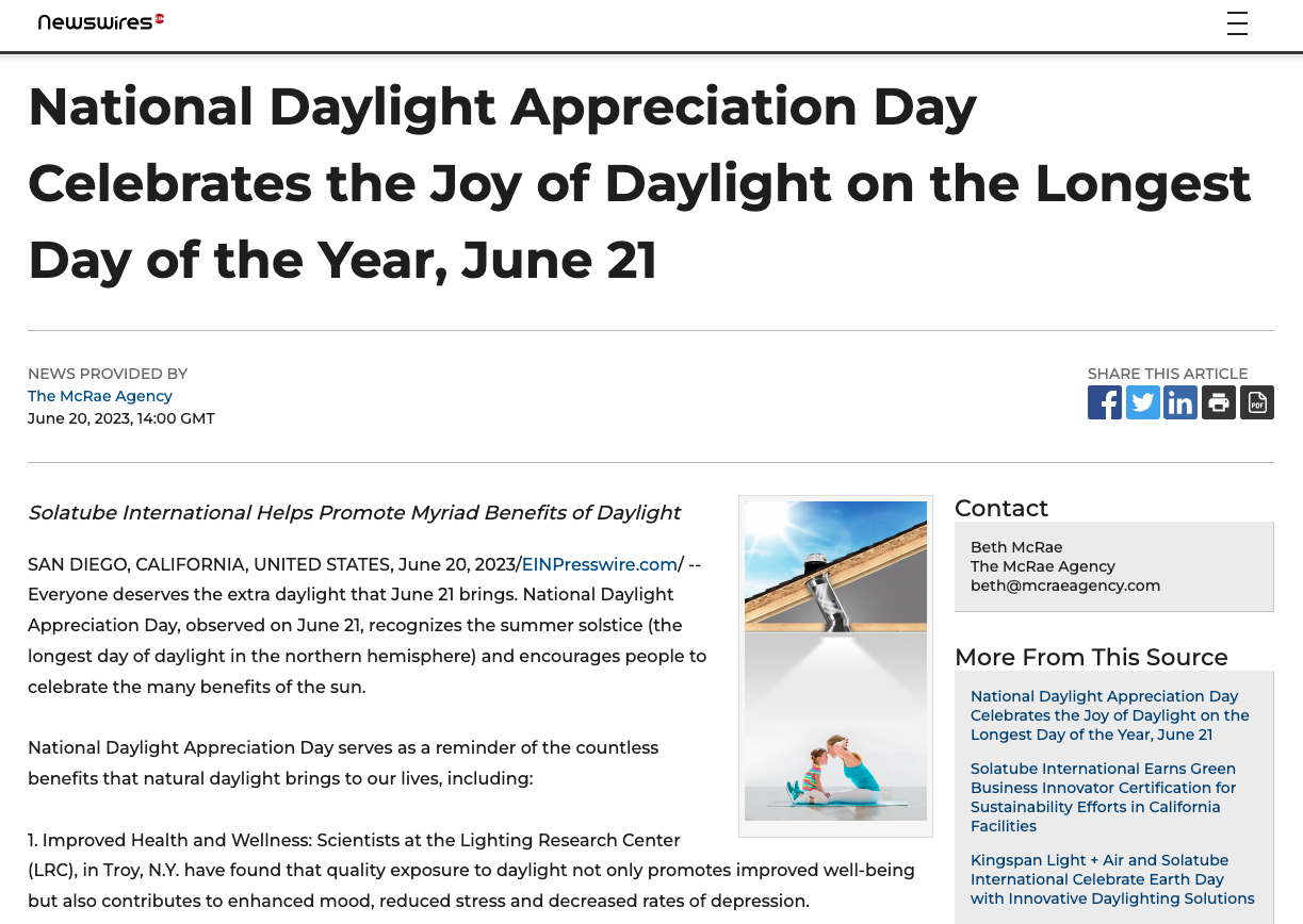 National Daylight Appreciation Day (June 21st)