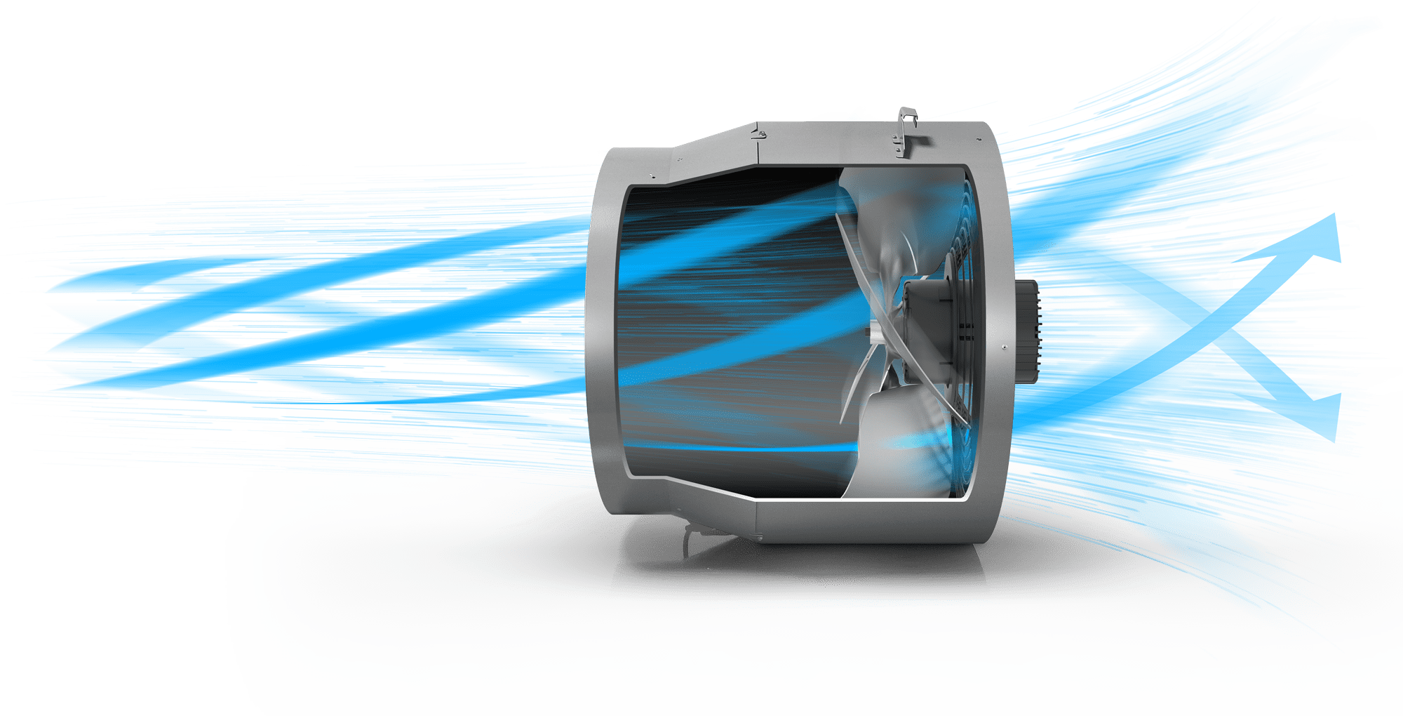 Cutaway diagram of a Whole House Fan